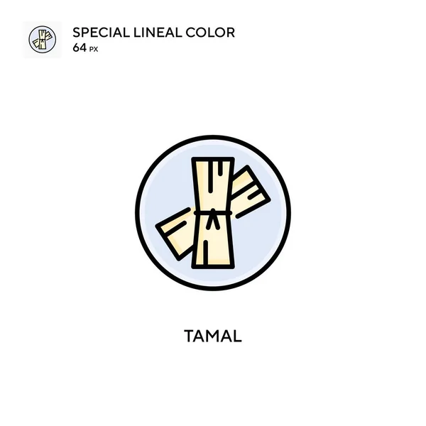 Tamal Ícone Cor Linear Especial Modelo Design Símbolo Ilustração Para — Vetor de Stock