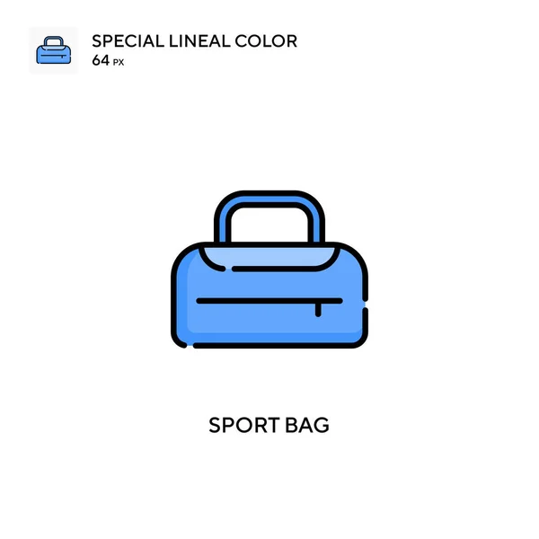 Sport Táska Különleges Lineáris Szín Ikon Illusztráció Szimbólum Design Sablon — Stock Vector