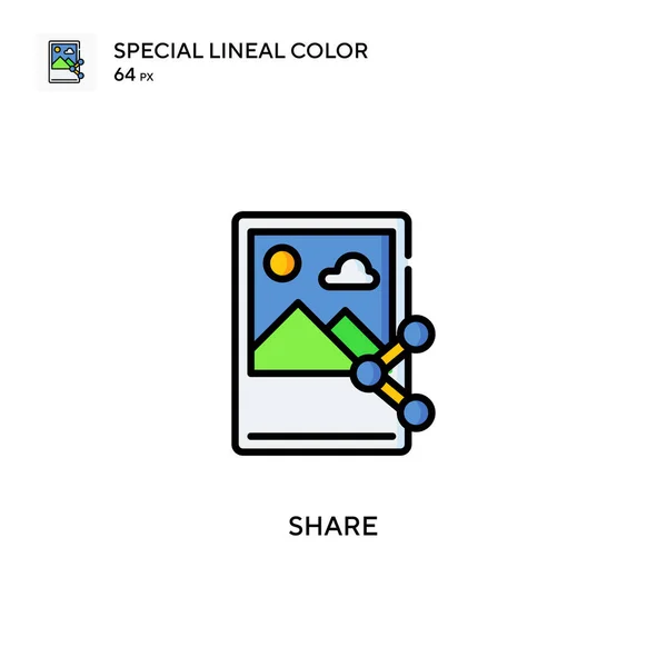 Compartir Icono Especial Color Lineal Plantilla Diseño Símbolo Ilustración Para — Vector de stock