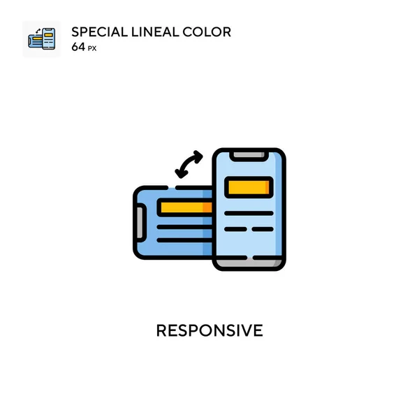 Responsiv Speciell Linjal Färg Ikon Illustration Symbol Design Mall För — Stock vektor