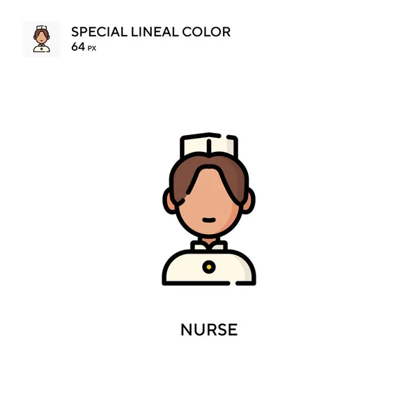 Enfermera Especial Icono Color Lineal Plantilla Diseño Símbolo Ilustración Para — Vector de stock