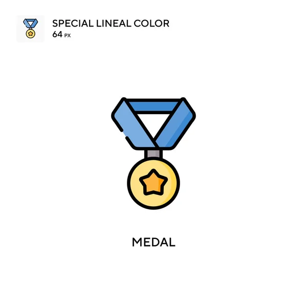 Medalha Ícone Cor Linear Especial Modelo Design Símbolo Ilustração Para — Vetor de Stock