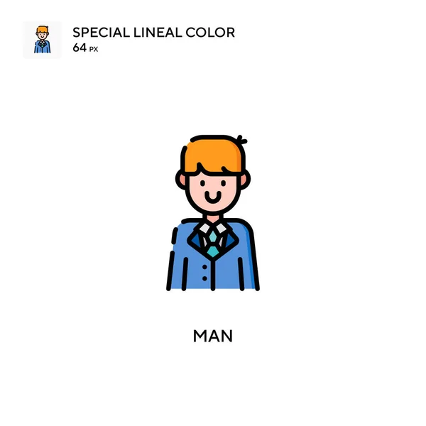 Homem Ícone Cor Linear Especial Modelo Design Símbolo Ilustração Para —  Vetores de Stock