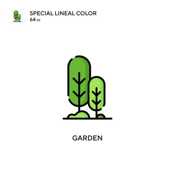 花园特殊的线条色彩图标 Web移动Ui元素的说明性符号设计模板 关于可编辑笔画的完美色彩现代象形文字 — 图库矢量图片