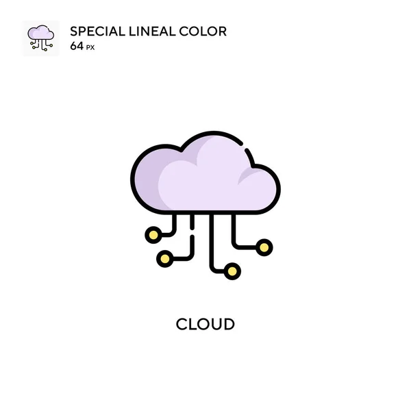 Bulut Özel Renk Simgesi Web Mobil Ögesi Için Resimleme Sembolü — Stok Vektör