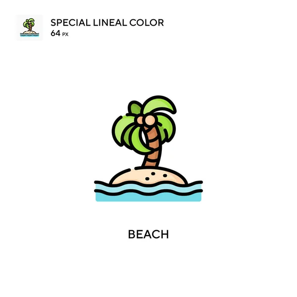 Beach Special Lineal Color Icon Illustration Symbol Design Template Web — Stock Vector