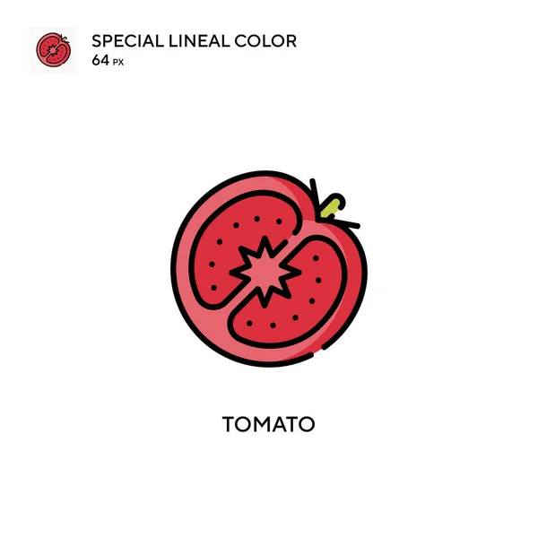 Ícone Cor Linear Especial Tomate Modelo Design Símbolo Ilustração Para — Vetor de Stock