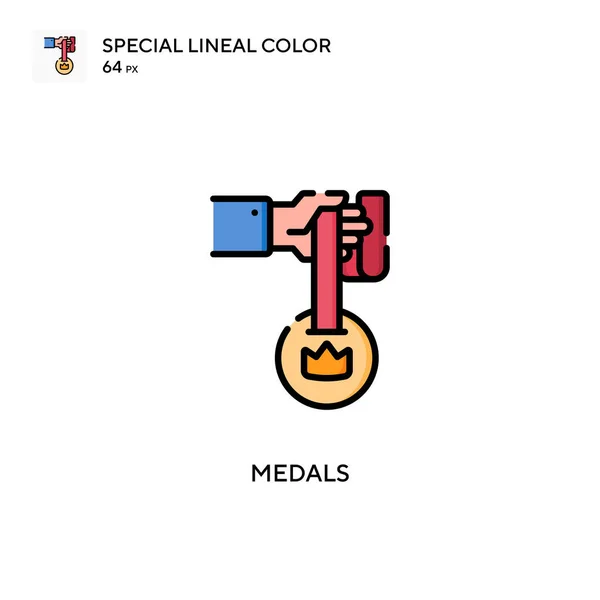 Medalhas Ícone Cor Linear Especial Modelo Design Símbolo Ilustração Para — Vetor de Stock