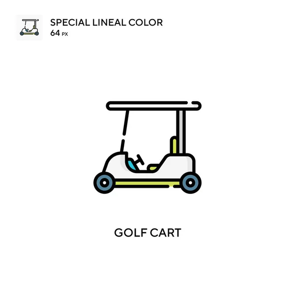 Golf Cart Különleges Lineáris Szín Ikon Illusztráció Szimbólum Design Sablon — Stock Vector