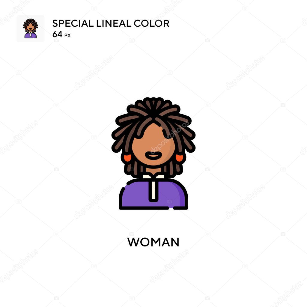 Woman Special lineal color icon. Illustration symbol design template for web mobile UI element. Perfect color modern pictogram on editable stroke.