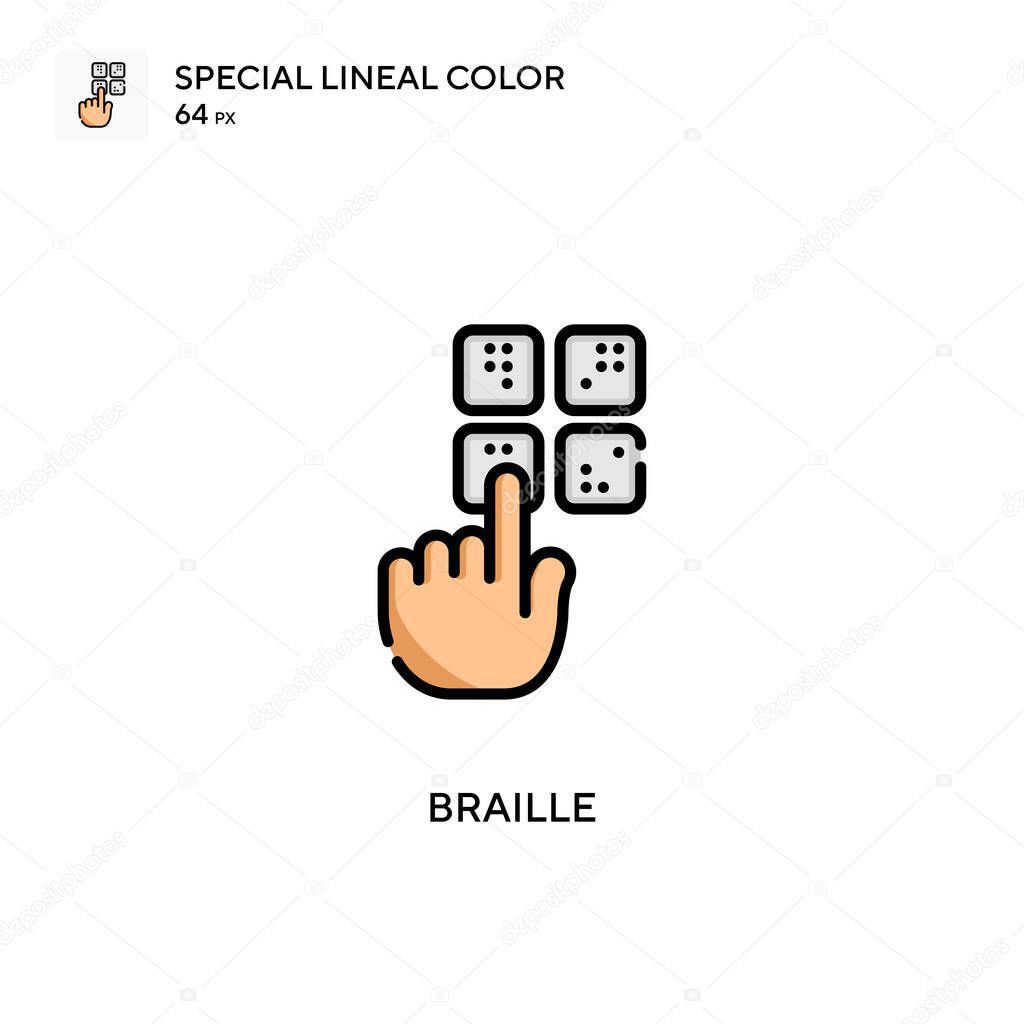 Braille Special lineal color icon. Illustration symbol design template for web mobile UI element. Perfect color modern pictogram on editable stroke.