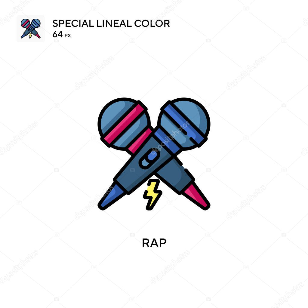 Rap Special lineal color icon. Illustration symbol design template for web mobile UI element. Perfect color modern pictogram on editable stroke.