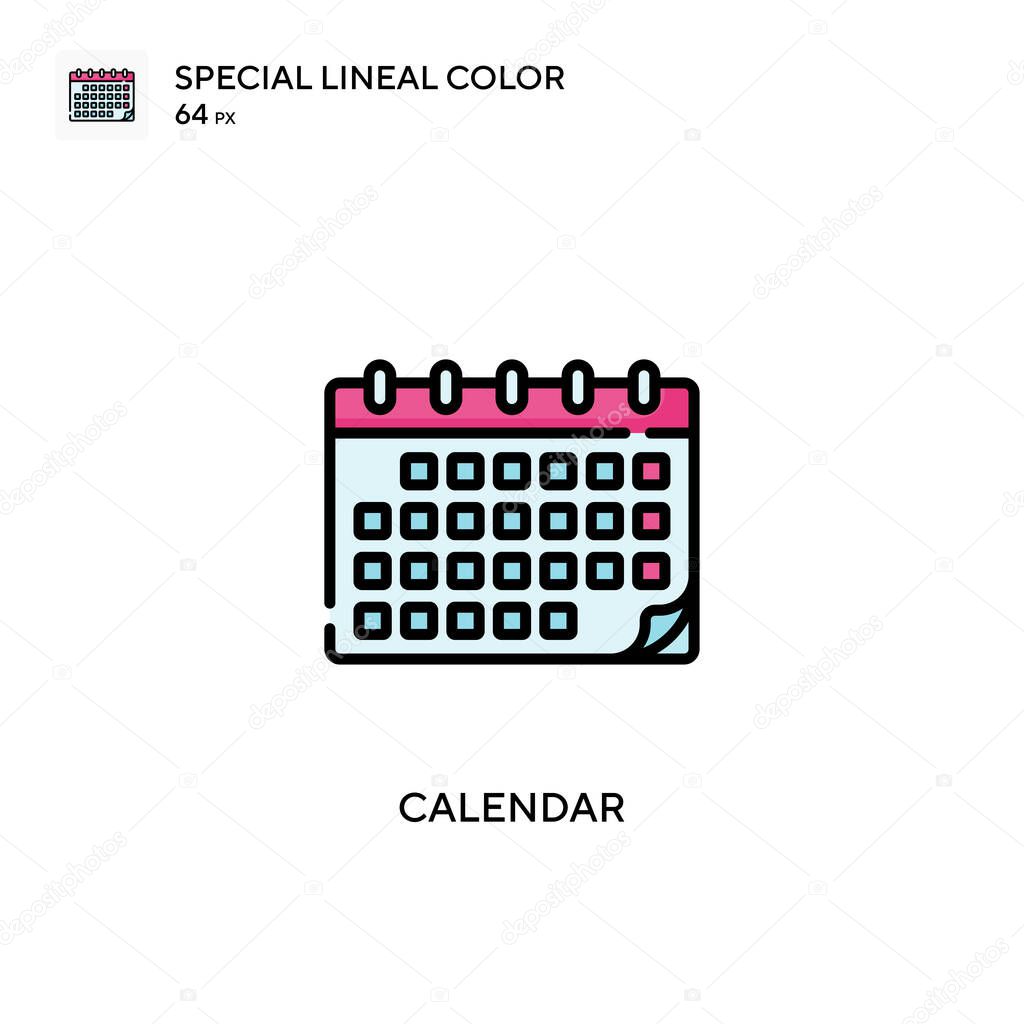 Calendar Special lineal color icon. Illustration symbol design template for web mobile UI element. Perfect color modern pictogram on editable stroke.