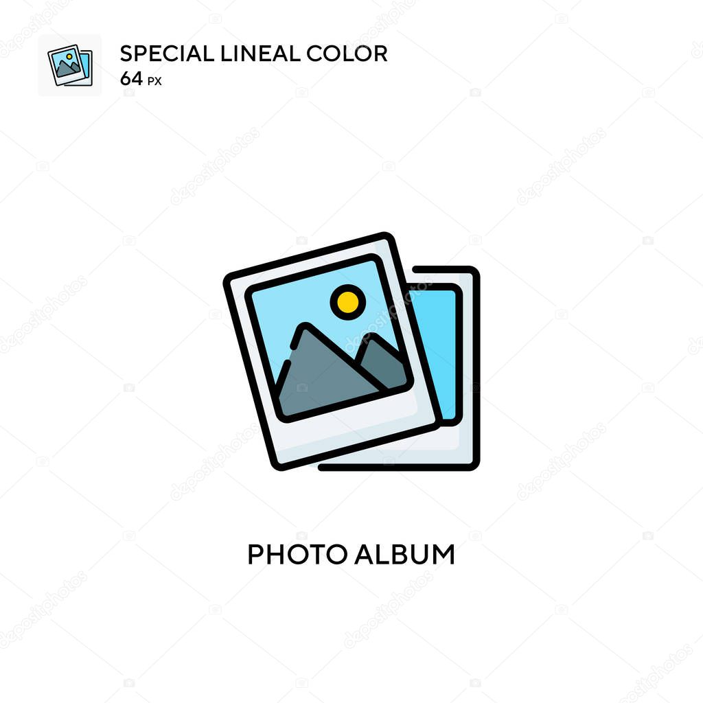 Photo album Special lineal color icon. Illustration symbol design template for web mobile UI element. Perfect color modern pictogram on editable stroke.