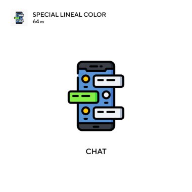 Sohbet özel renk simgesi. Web mobil UI ögesi için resimleme sembolü tasarım şablonu. Düzenlenebilir vuruş üzerine mükemmel renk modern pictogram.