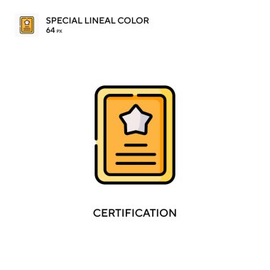 Sertifika Özel Renk Simgesi. Web mobil UI ögesi için resimleme sembolü tasarım şablonu. Düzenlenebilir vuruş üzerine mükemmel renk modern pictogram.