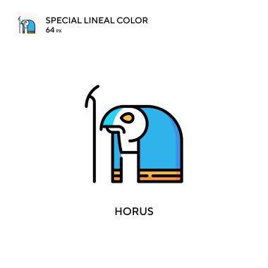 Horus Özel Renk Simgesi. Web mobil UI ögesi için resimleme sembolü tasarım şablonu. Düzenlenebilir vuruş üzerine mükemmel renk modern pictogram.