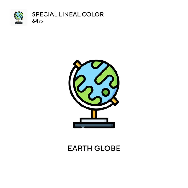 Globo Terrestre Icono Especial Color Lineal Plantilla Diseño Símbolo Ilustración — Vector de stock