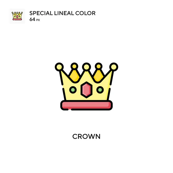 Corona Especial Icono Color Lineal Plantilla Diseño Símbolo Ilustración Para — Archivo Imágenes Vectoriales