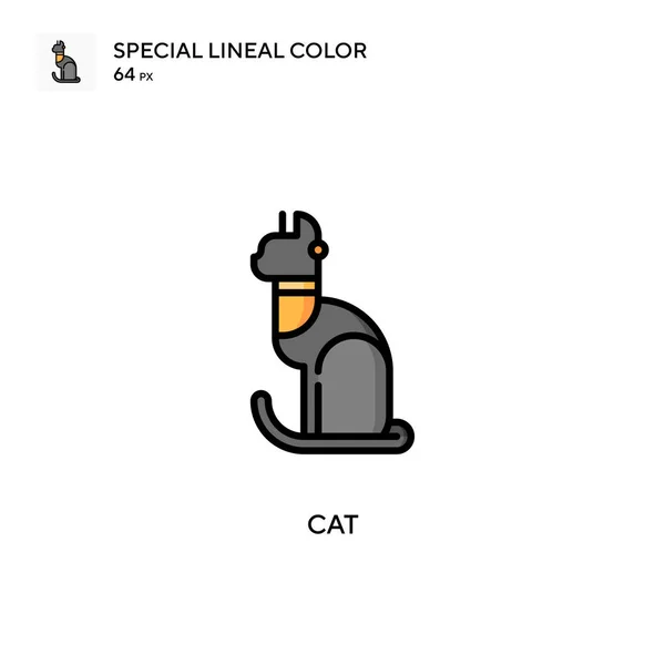 Gato Ícone Cor Linear Especial Modelo Design Símbolo Ilustração Para — Vetor de Stock