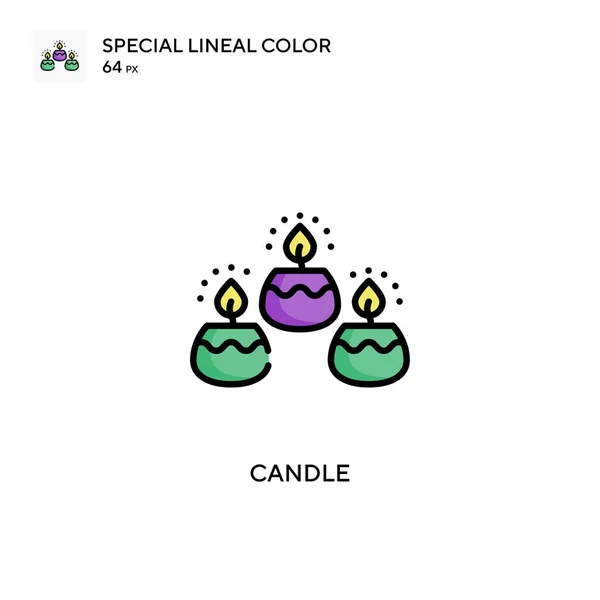 Kerze Spezielles Lineares Farbsymbol Illustration Symbol Design Vorlage Für Web — Stockvektor