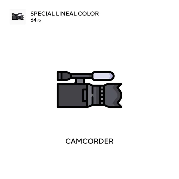 Videocámara Icono Color Lineal Especial Plantilla Diseño Símbolo Ilustración Para — Vector de stock