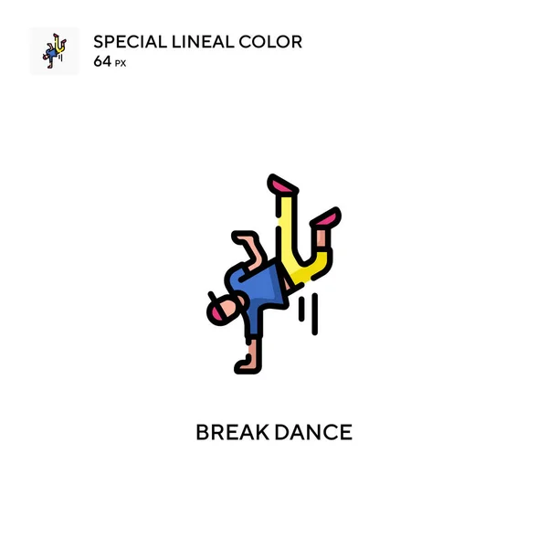 Bryt Dansen Speciell Linjal Färg Ikon Illustration Symbol Design Mall — Stock vektor