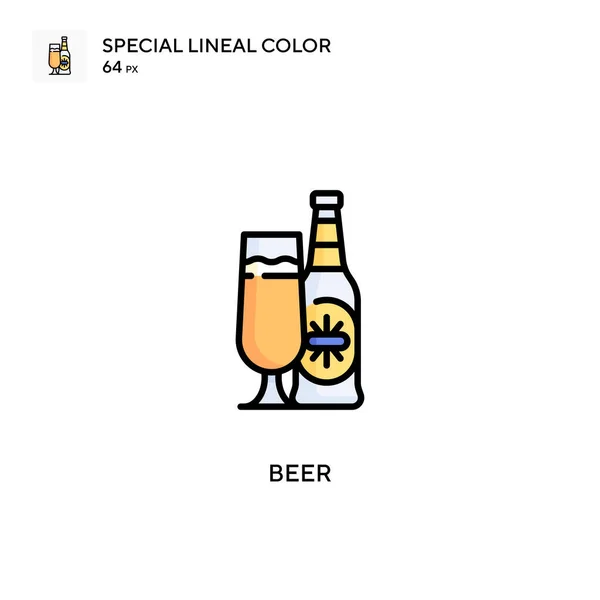 Cerveja Ícone Cor Linear Especial Modelo Design Símbolo Ilustração Para — Vetor de Stock