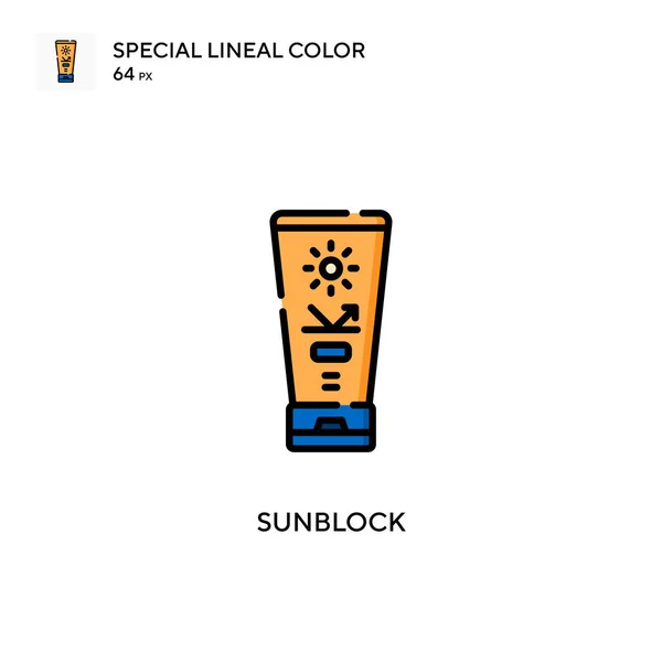 Sunblock Spezielle Lineare Farbsymbole Illustration Symbol Design Vorlage Für Web — Stockvektor