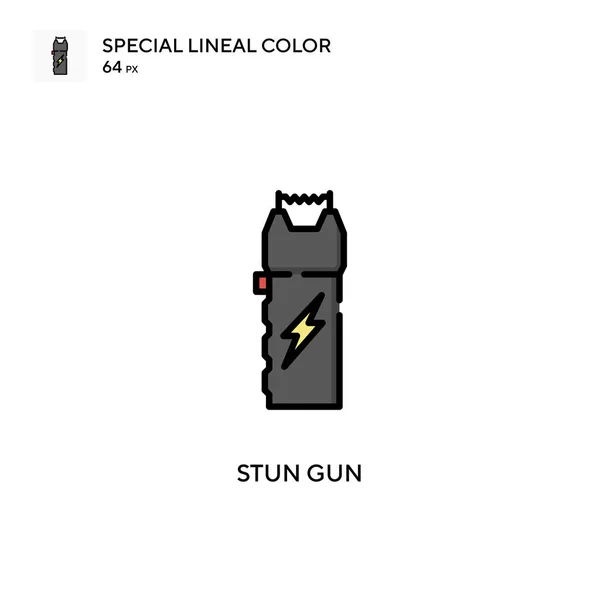 Stun Gun特殊線色アイコン WebモバイルUi要素用のイラスト記号デザインテンプレート 編集可能なストローク上の完璧な色現代ピクトグラム — ストックベクタ