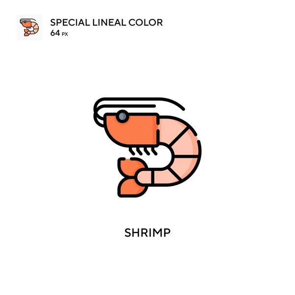 Shrimp 스페셜 라이얼 아이콘 디자인 모바일 요소를 템플릿 스트로크에 — 스톡 벡터