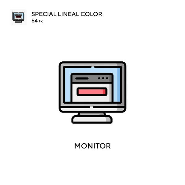 Монитор Специальный Цвет Иконки Шаблон Оформления Символов Иллюстрации Веб Мобильного — стоковый вектор