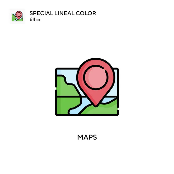 Mapas Icono Especial Color Lineal Plantilla Diseño Símbolo Ilustración Para — Archivo Imágenes Vectoriales