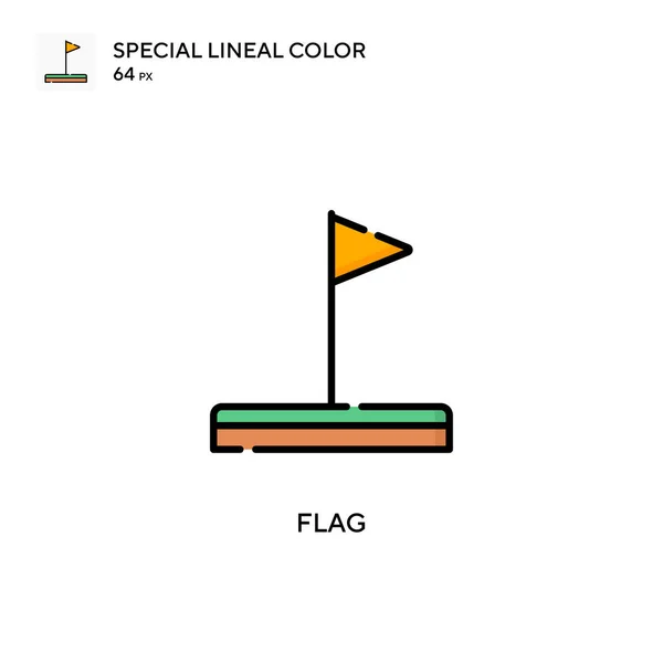 Bandera Icono Color Lineal Especial Plantilla Diseño Símbolo Ilustración Para — Vector de stock
