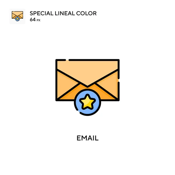 Email Ícone Cor Linear Especial Modelo Design Símbolo Ilustração Para — Vetor de Stock