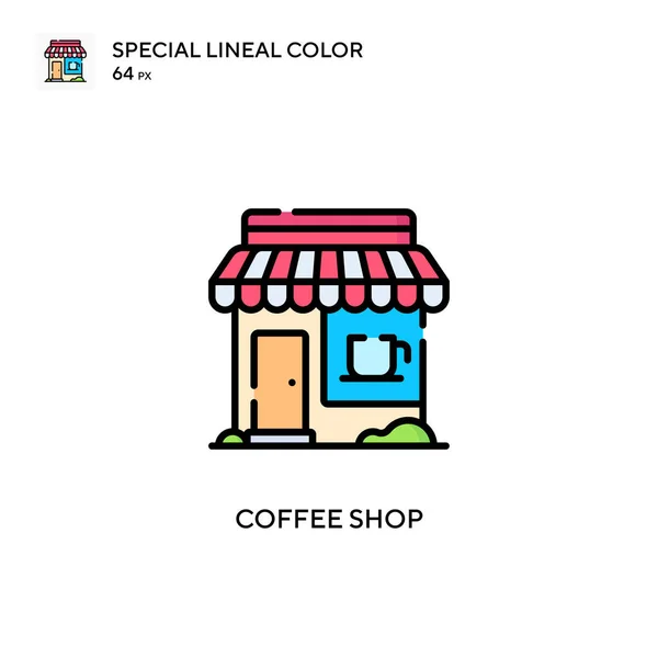 Café Ícone Cor Linear Especial Modelo Design Símbolo Ilustração Para —  Vetores de Stock