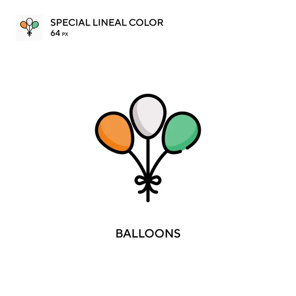 Globos Icono Especial Color Lineal Plantilla Diseño Símbolo Ilustración Para — Archivo Imágenes Vectoriales