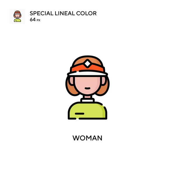 Mujer Especial Icono Color Lineal Plantilla Diseño Símbolo Ilustración Para — Archivo Imágenes Vectoriales