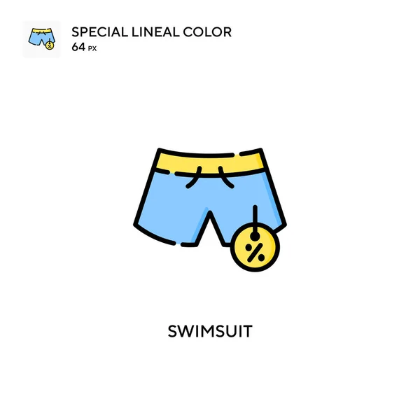 Fürdőruha Különleges Lineáris Szín Ikon Illusztráció Szimbólum Design Sablon Web — Stock Vector