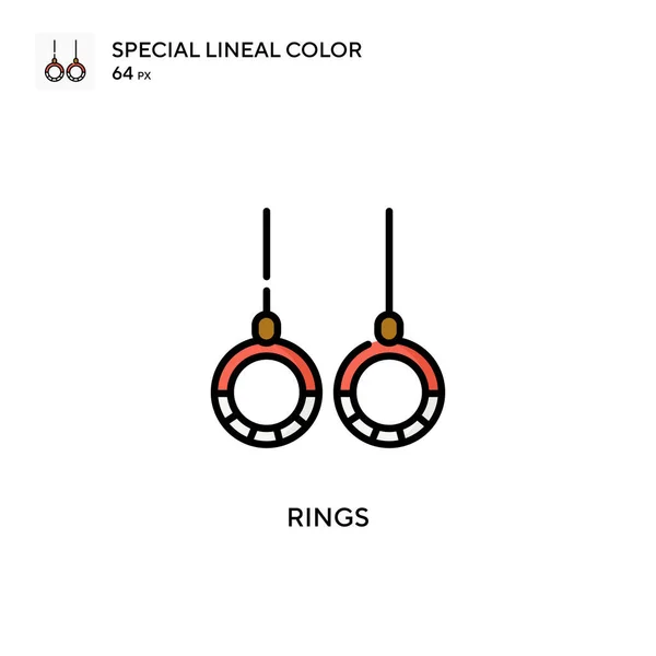 Gyűrűk Különleges Lineáris Szín Ikon Illusztráció Szimbólum Design Sablon Web — Stock Vector