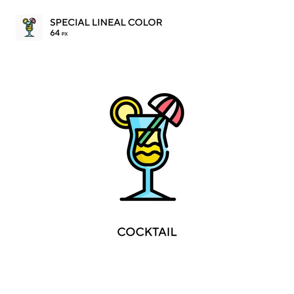Cóctel Icono Especial Color Lineal Plantilla Diseño Símbolo Ilustración Para — Vector de stock