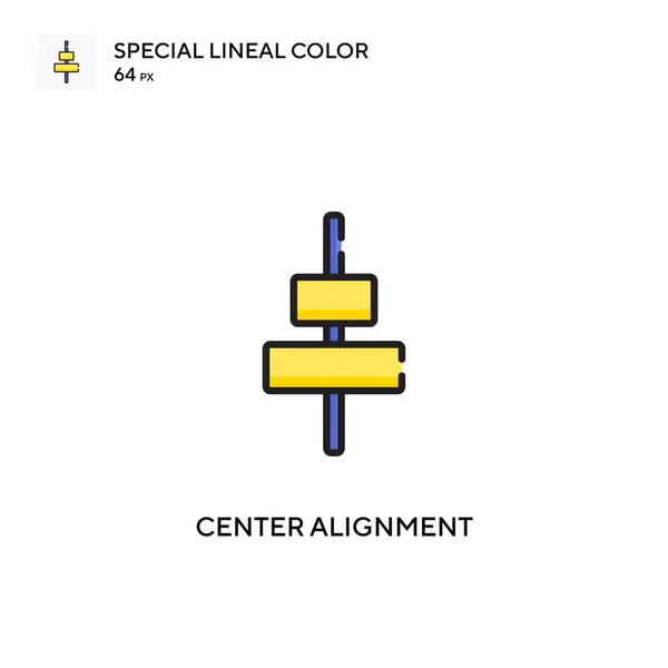Center Alignment Special Lineal Color Icon Illustration Symbol Design Template — Stock Vector