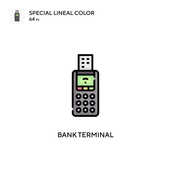 Bankterminal Spezielles Lineares Farbsymbol Illustration Symbol Design Vorlage Für Web — Stockvektor