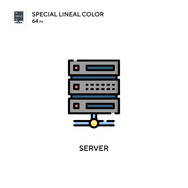 Server Special Linjal Färg Ikon Illustration Symbol Design Mall För — Stock vektor