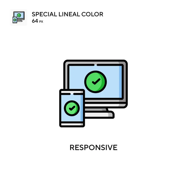 Responsive Speciale Lijnkleur Pictogram Illustratie Symbool Ontwerp Sjabloon Voor Web — Stockvector