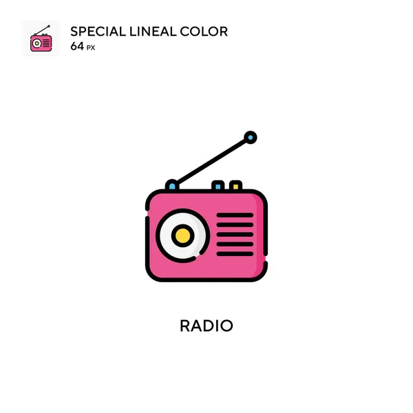 Radio Icône Spéciale Couleur Linéaire Modèle Conception Symbole Illustration Pour — Image vectorielle