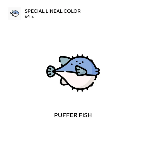 Ryby Rozdymki Specjalna Ikona Koloru Linii Wzór Symbolu Ilustracji Dla — Wektor stockowy