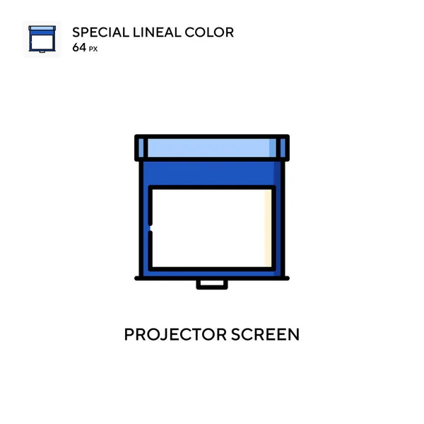 Écran Projecteur Icône Spéciale Couleur Linéaire Modèle Conception Symbole Illustration — Image vectorielle
