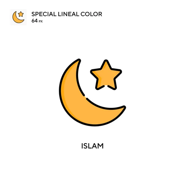 이슬람 아이콘 디자인 모바일 요소를 템플릿 스트로크에 — 스톡 벡터