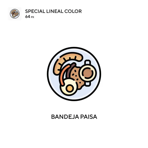Bandeja Paisa Icono Especial Color Lineal Plantilla Diseño Símbolo Ilustración — Vector de stock
